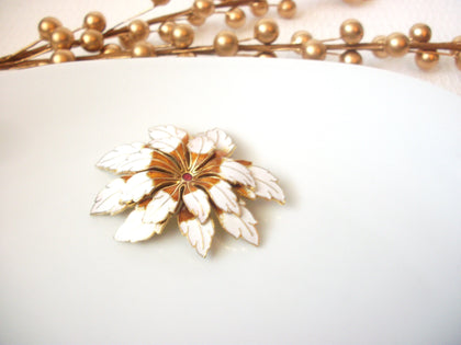 Vintage 50s Large Cloisonne Flower Brooch Pin 72116B