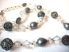 Vintage Clear Gray Black Necklace 110820