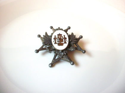 Vintage 1940 Glass Royal Brooch Pin 110920