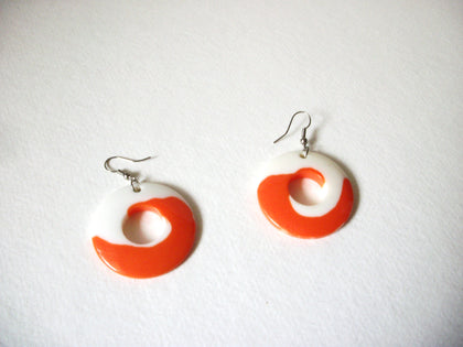 Retro Orange White Dangle Earrings 41520
