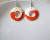 Retro Orange White Dangle Earrings 41520