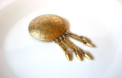 Vintage Mad Woman 1940s Tassel Brooch Pin 110920
