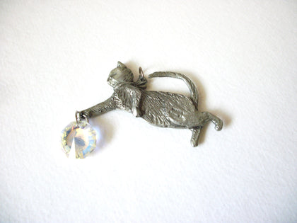 Vintage Pewter Cat Pendant 41720