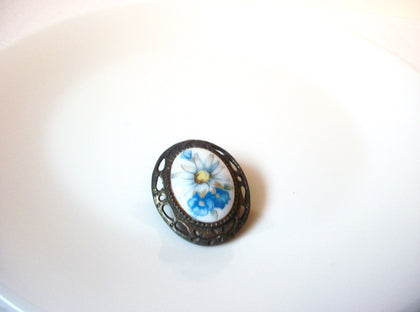 Vintage 1940s Glass Flower Brooch Pin 110920