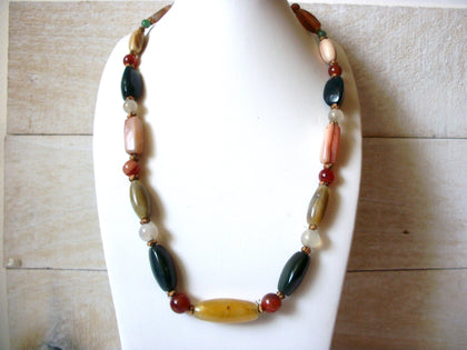 Vintage AGATE Stones Necklace 41720