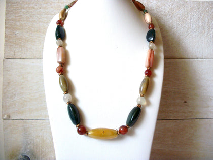 Vintage AGATE Stones Necklace 41720