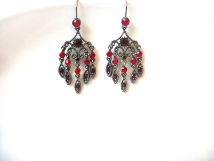 Victorian Ruby Rhinestones Earrings 72116B