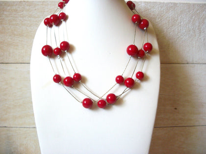 Retro Silver Red Necklace 41720