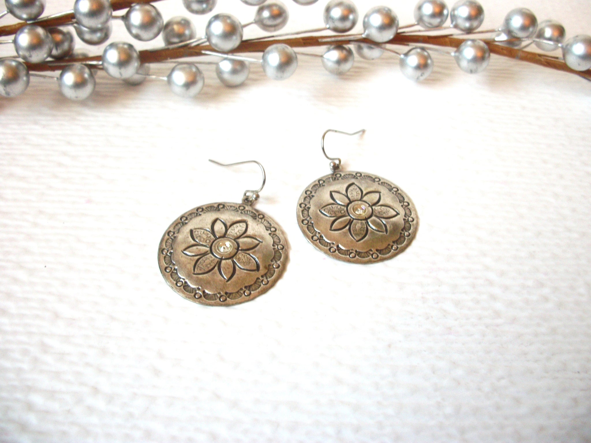 Bohemian Silver Rhinestone Earrings 110920