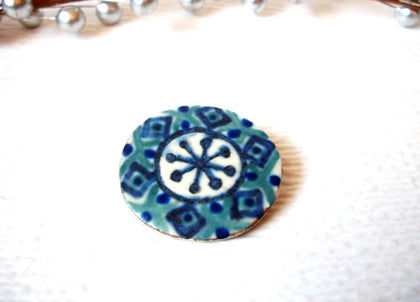 Vintage Fire Polished Brooch Pin 111020