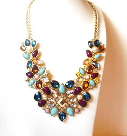 Retro Rhinestones Statement Necklace 110920