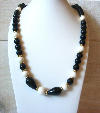 Retro Dark Blue White Gold Necklace 41820