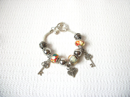 Vintage Lamp Work Glass Charms Bracelet 72116D