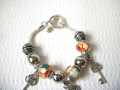 Vintage Lamp Work Glass Charms Bracelet 72116D