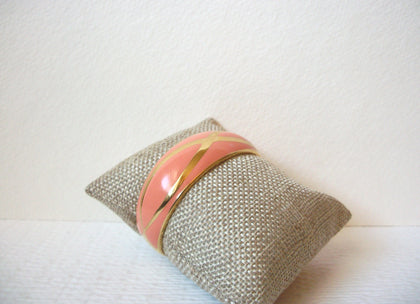 Retro Coral Pink Gold Cuff Bracelet 111020