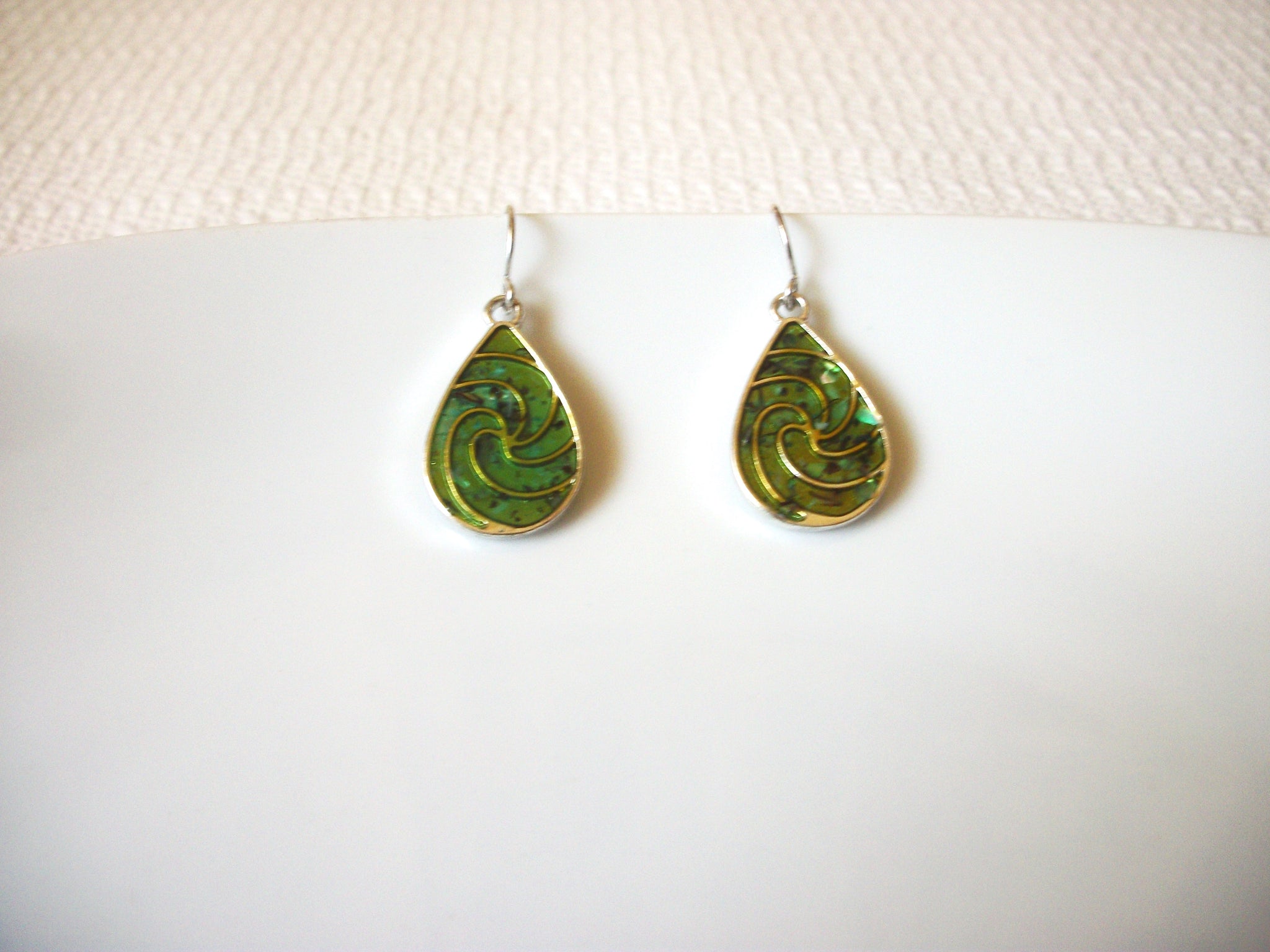 Bohemian Enameled Green Earrings 42520
