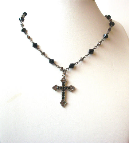 Vintage 50s Glass Crucifix 72116D