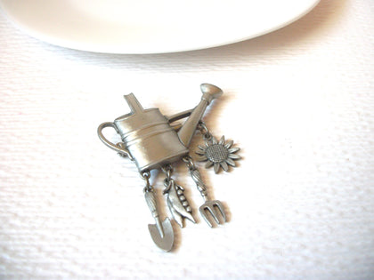 Vintage JJ Gardner Pewter Brooch Pin 111020