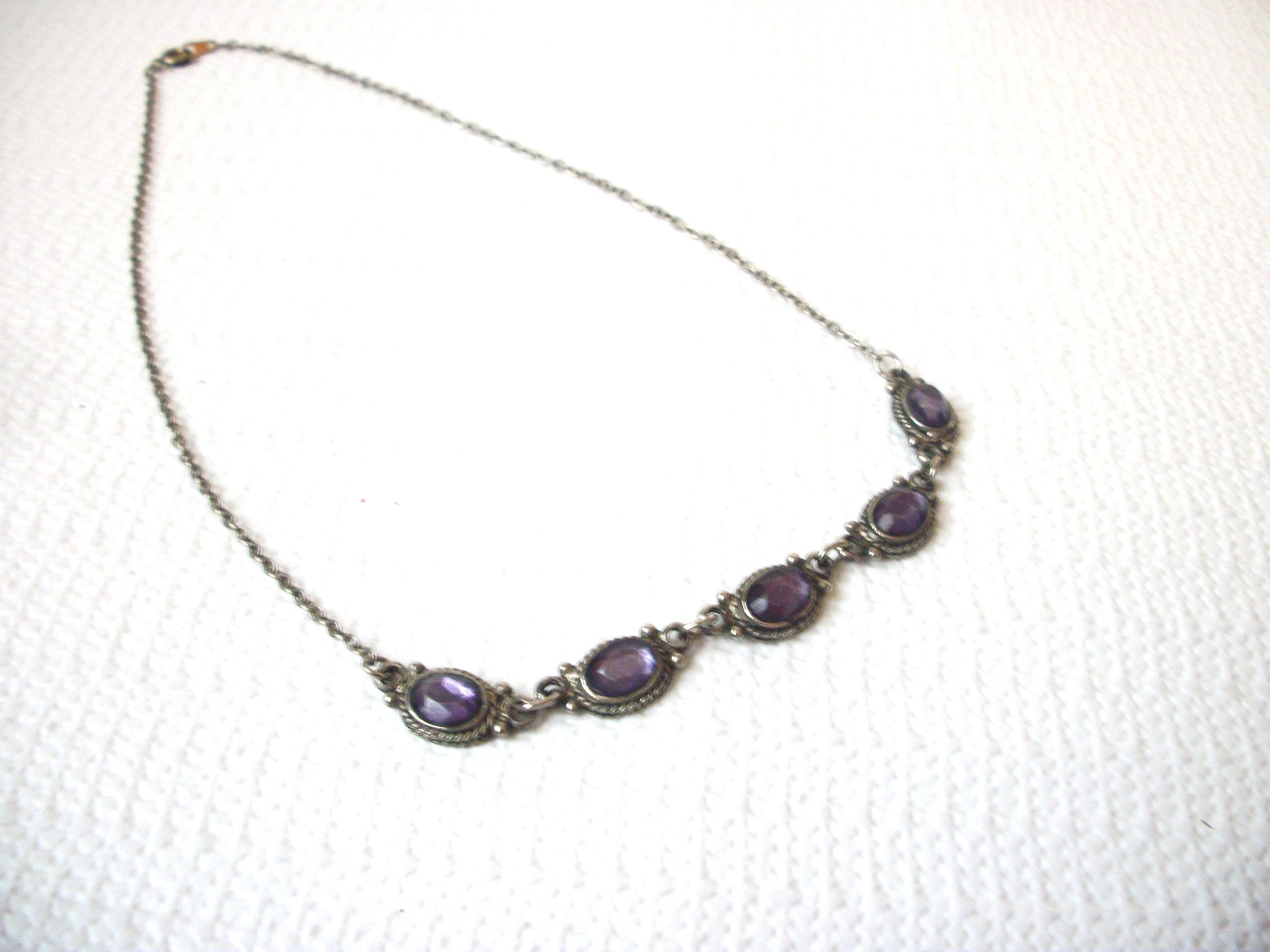 Vintage Victorian Necklace 72116D Amethyst Glass Stones