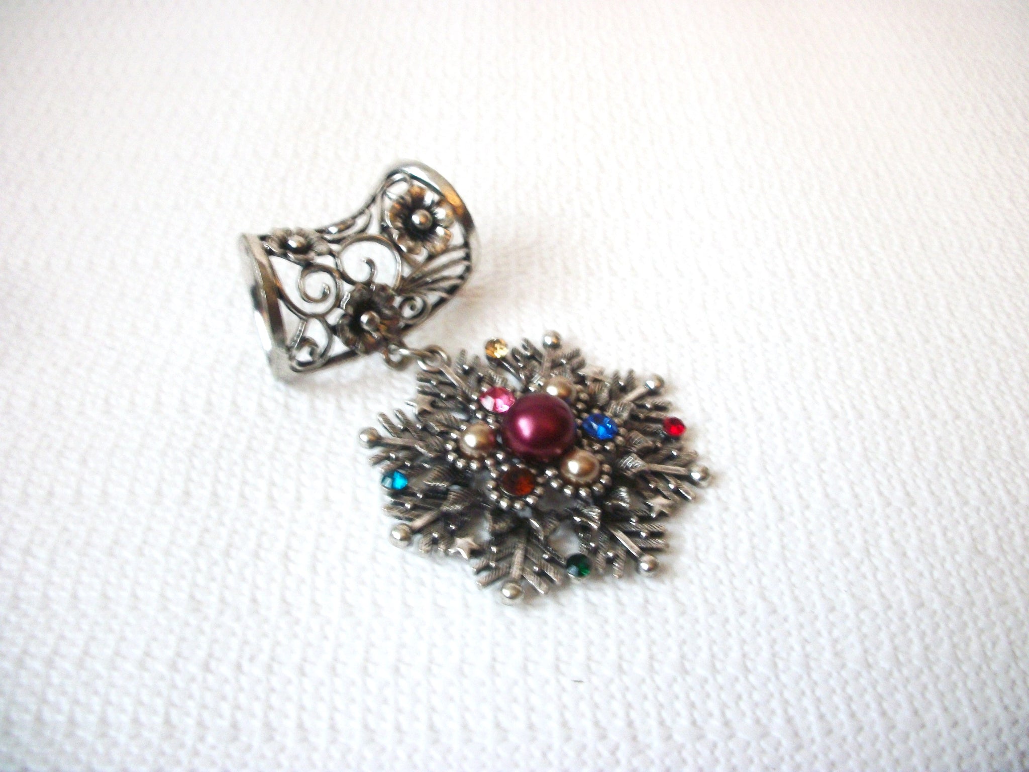 Vintage Bejeweled Scarf Holder Ring 72116D