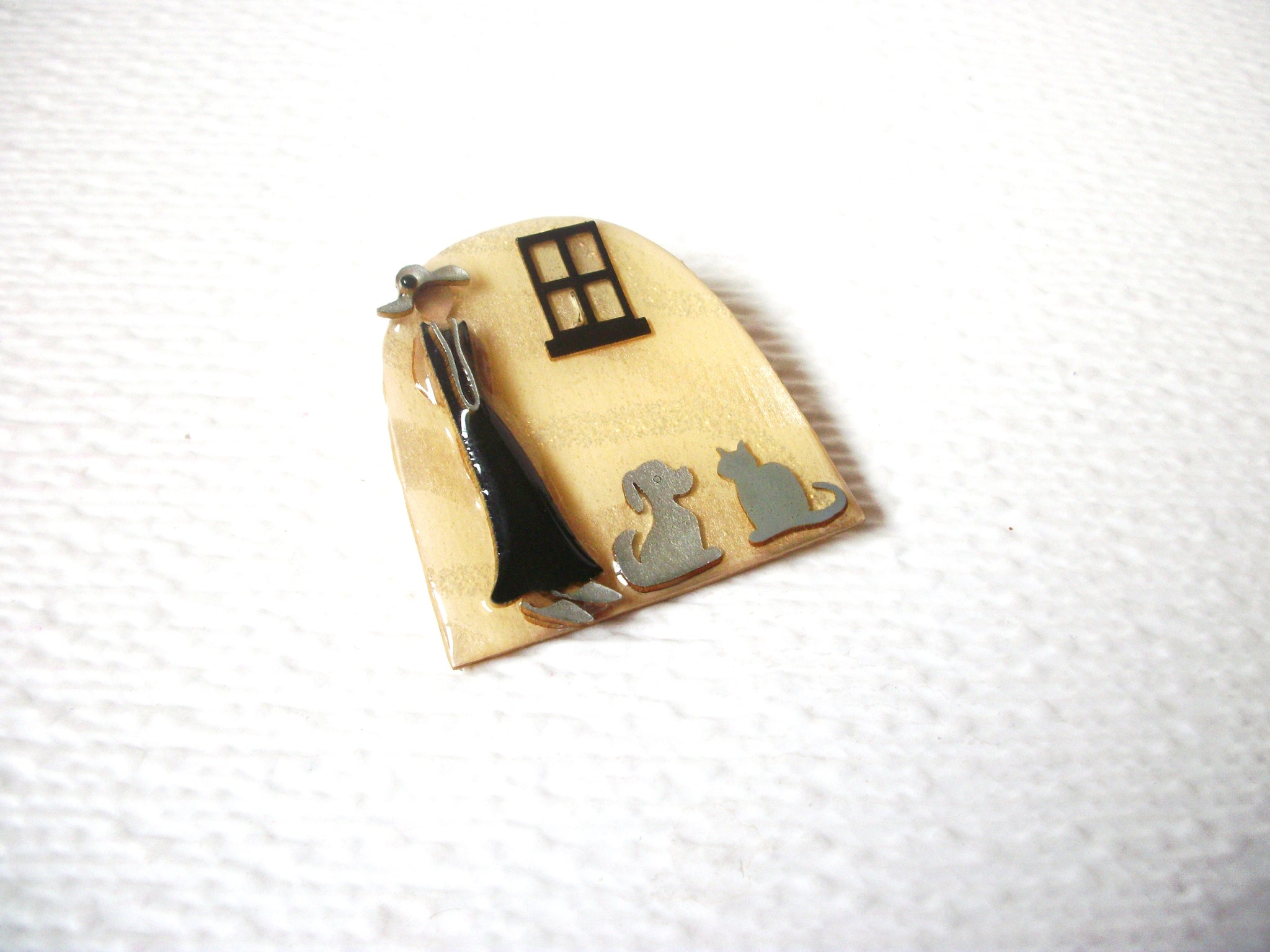 Vintage Lucinda Woman Pins, Dog Cat Pins By Lucinda 111020