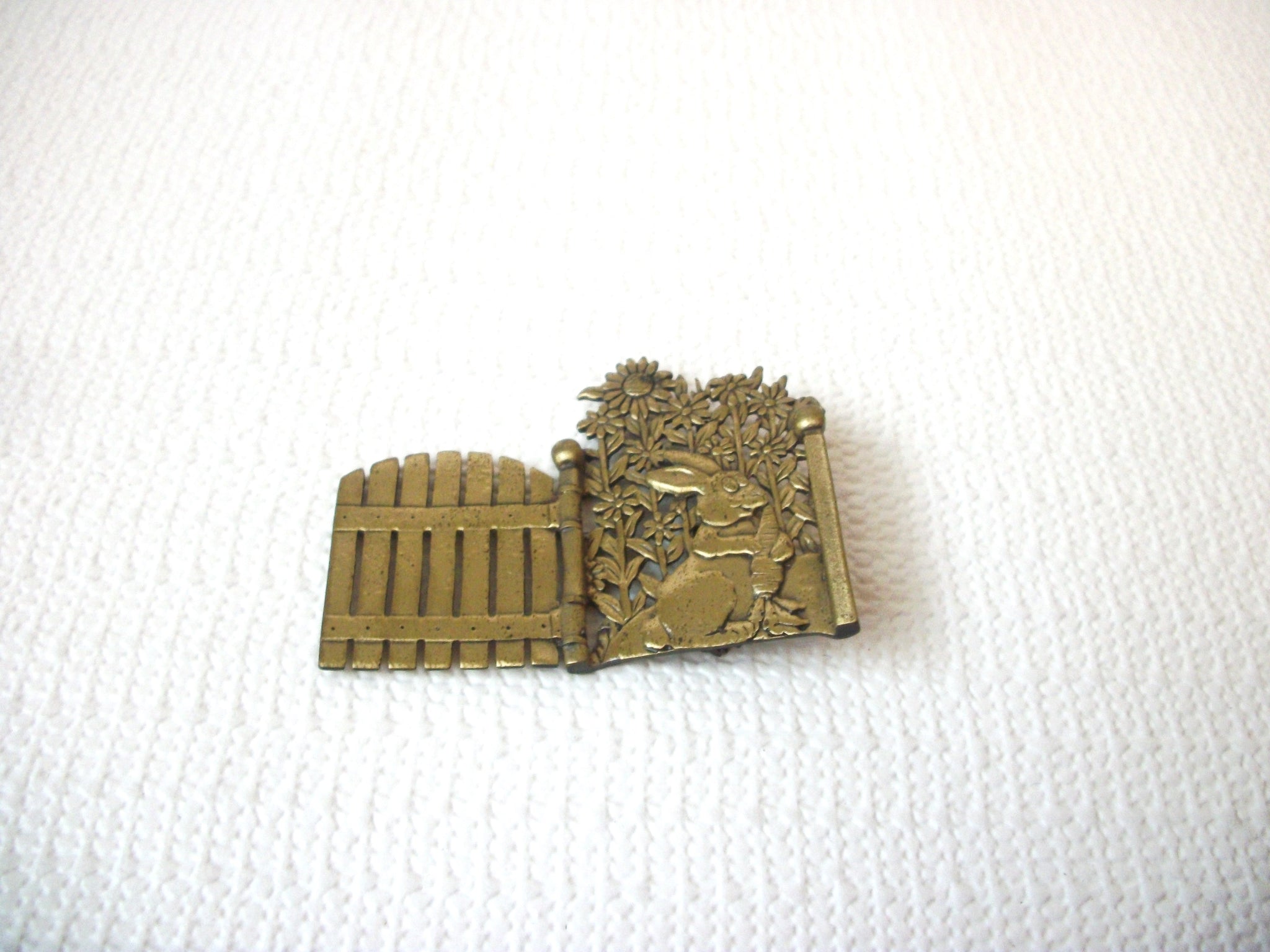 Vintage 50s Bunny Brass Brooch Pin 82117
