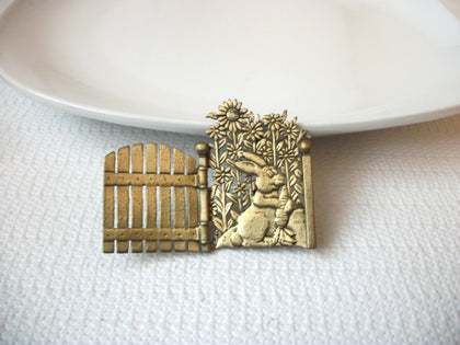 Vintage 50s Bunny Brass Brooch Pin 82117