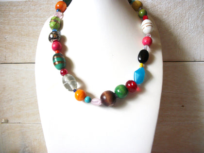 Vintage Colorful Glass Necklace 42420