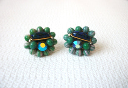 JAPAN 1950s Glass Clip On Earrings 82117