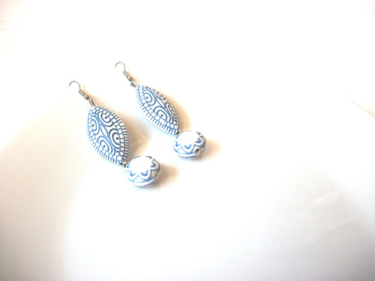 Bohemian Blue White Dangle Earrings 111120