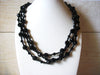 Vintage 62 Inch Black Glass Necklace 42420