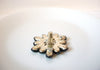 Retro 1980s Black Flower Brooch Pin 111120