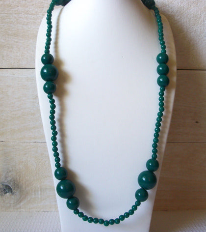 Retro Spruce Green Long Necklace 42520