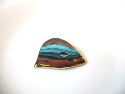 Vintage Waves Porcelain Brooch Pin 111120 B