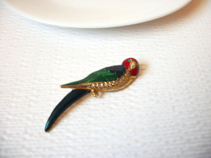 Vintage Rhinestone Bird Brooch Pin 111120