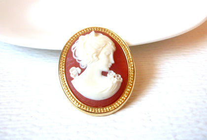 Vintage TRIFARI Cameo Brooch Pin 111120