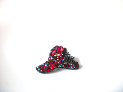 Vintage Rhinestone Hat Brooch Pin 111220