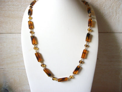 Vintage Tortoise Glass Necklace 41920