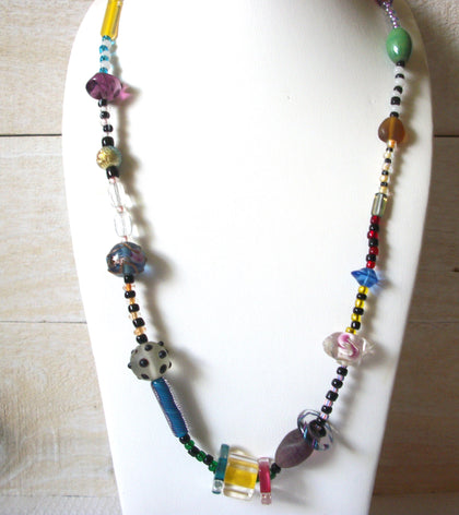 Vintage Colorful Glass Necklace 41920