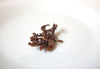 Vintage Copper Rhinestone Flower Brooch Pin 111120