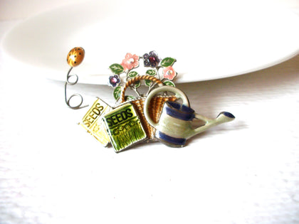 Vintage 1950s Gardner Tools Flowers Brooch Pin 111220