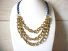 Retro Gold Blue Chain Links Necklace 41920