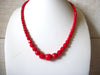 Retro Bold Red Czech Glass Necklace 41920