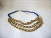 Retro Gold Blue Chain Links Necklace 41920