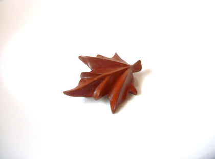 Vintage Wood Maple Leaf Brooch Pin 111120