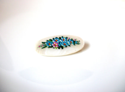 Vintage Painted Mother Of Pearl Brooch Pin 111120