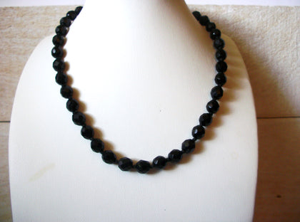 Vintage Black Czech Glass Necklace 41920