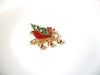 Retro Christmas Sled Bells Rhinestone Brooch Pin 111220