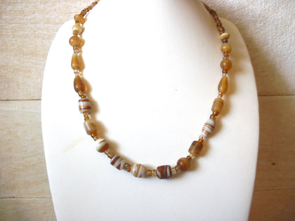 Vintage Caramel Swirls Glass Necklace 41920