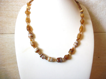 Vintage Caramel Swirls Glass Necklace 41920